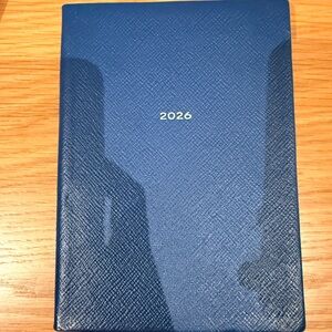 Smythson Soho Weekly Diary - blue Panama